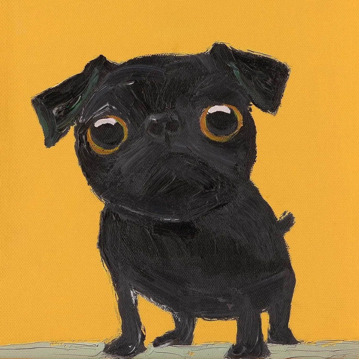 Art Universe Leinwandbild Black Bully 40 x 40 cm