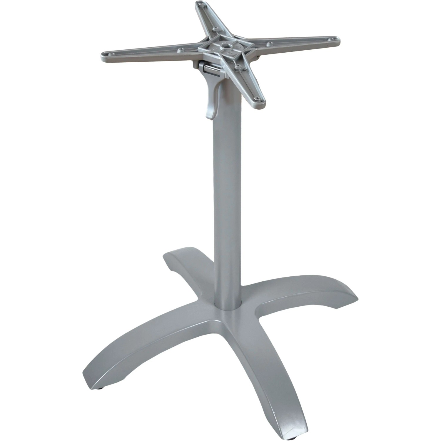 DELUKE Tischgestell TARA, 4-Fuß Aluminium Silberoptik 72x66x66cm Tischuntergestell Tischbeine