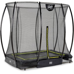 Schwarzes EXIT Silhouette Bodentrampolin 153x214 cm mit Sicherheitsnetz.