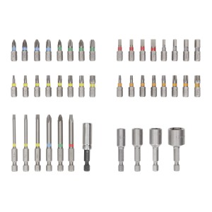 Bosch Extra Hard Bit Set, 43-teilig, mit farbcodierten Schrauberbits und Steckschlüsseln.
