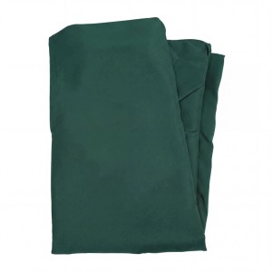 Gefalteter, dunkelgrüner Polyester Ersatzbezug für runden 3m Sonnenschirm. Wasserabweisend, UV-Schutz.