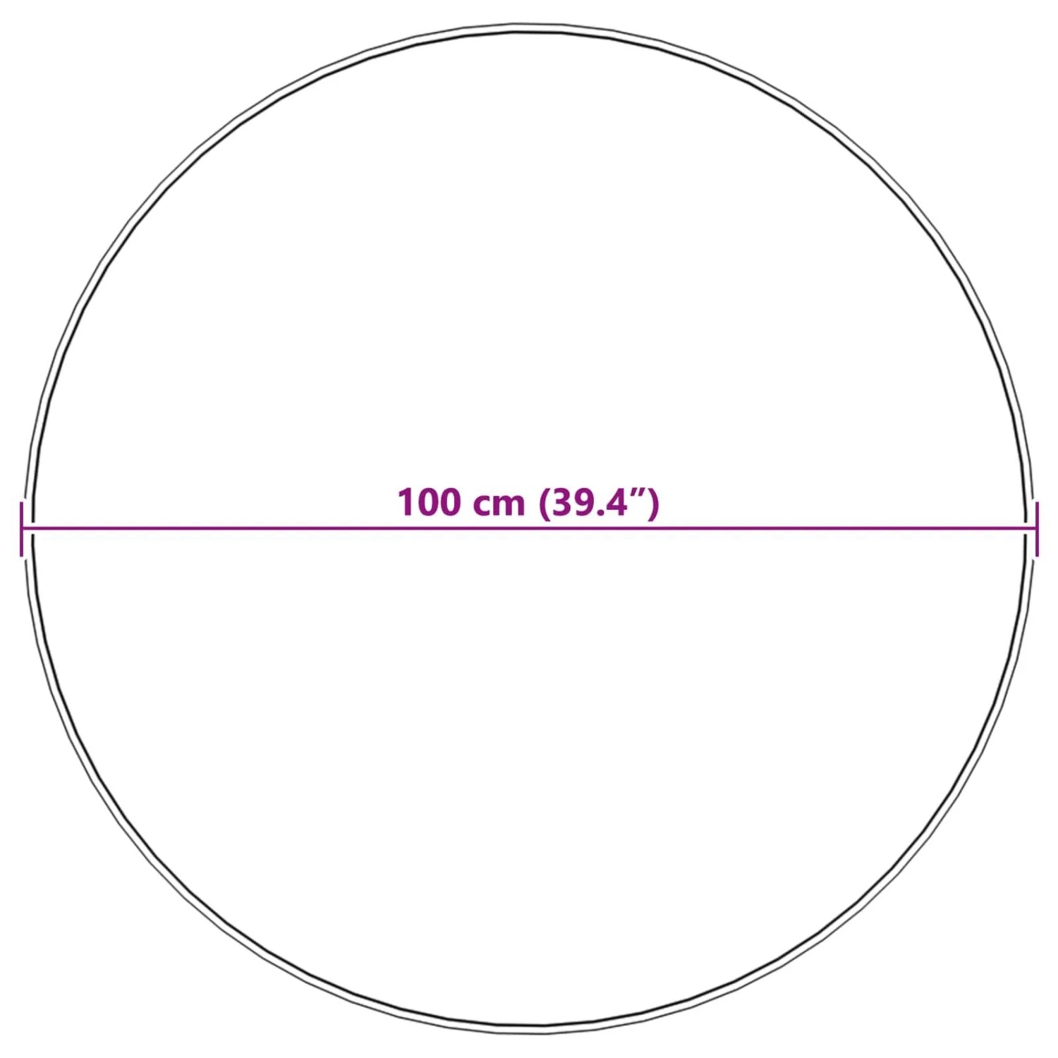 Runder, schwarzer Kunstfell Teppich Tafalla, Ø 100 cm, aus Polyester.