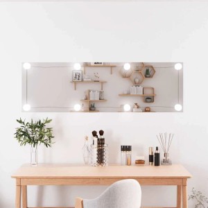 vidaXL Wandspiegel mit LED-Leuchten 30x100 cm Glas Rechteckig 3189151
