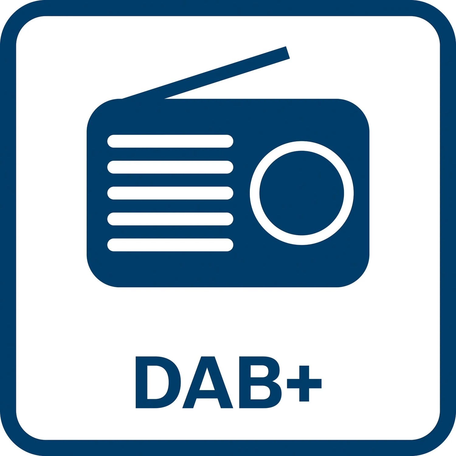 Symbol für Bosch Akku-Radio GPB 18V-3SC mit DAB+ Empfang.