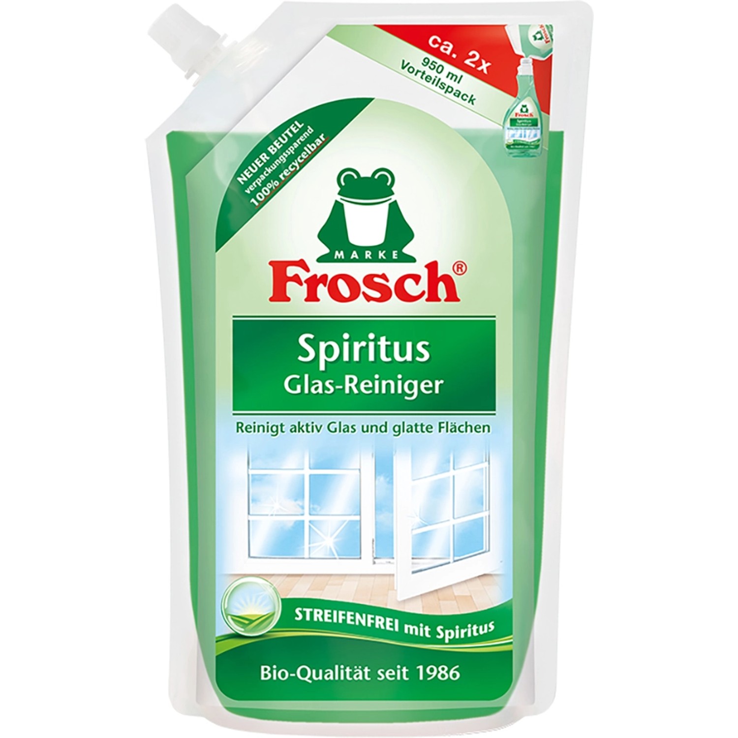 Frosch Spiritus Glasreiniger Nachfüllbeutel 950ml