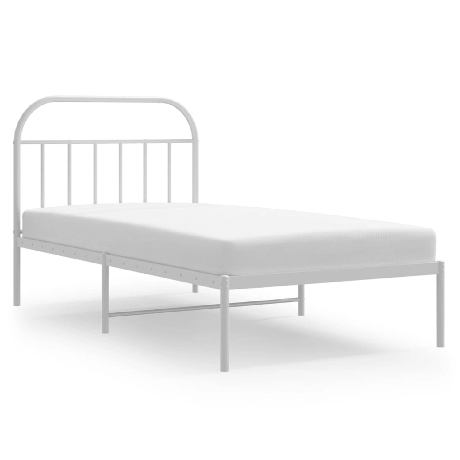 vidaXL Bettgestell mit Kopfteil Metall Weiß 100x200 cm Modell 71741230 günstig online kaufen