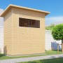 Bertilo Gerätehaus Pent Modern, Naturholz, 208x103 cm, mit Rhombusprofil und Doppeltür.