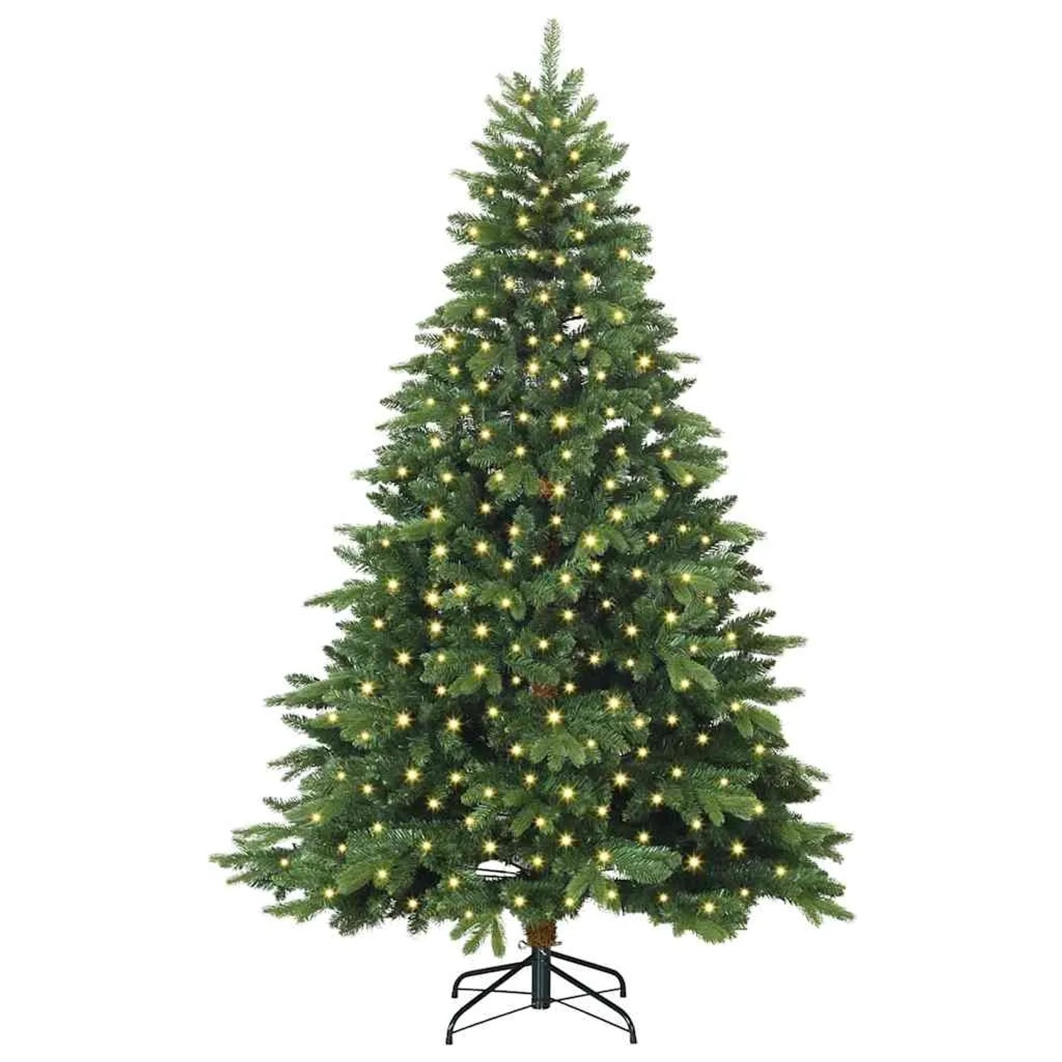 vidaXL Künstlicher Weihnachtsbaum mit 300 LEDs Grün 210 cm PE und PVC 3397558