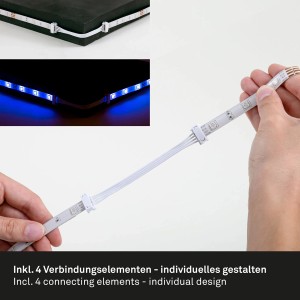 Flexibler, mehrfarbiger LED Streifen (5m) mit Verbindern, selbstklebend.