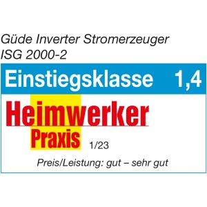 Abbildung des Güde Inverter Stromerzeuger ISG 2000-2 mit Textauszeichnungen.