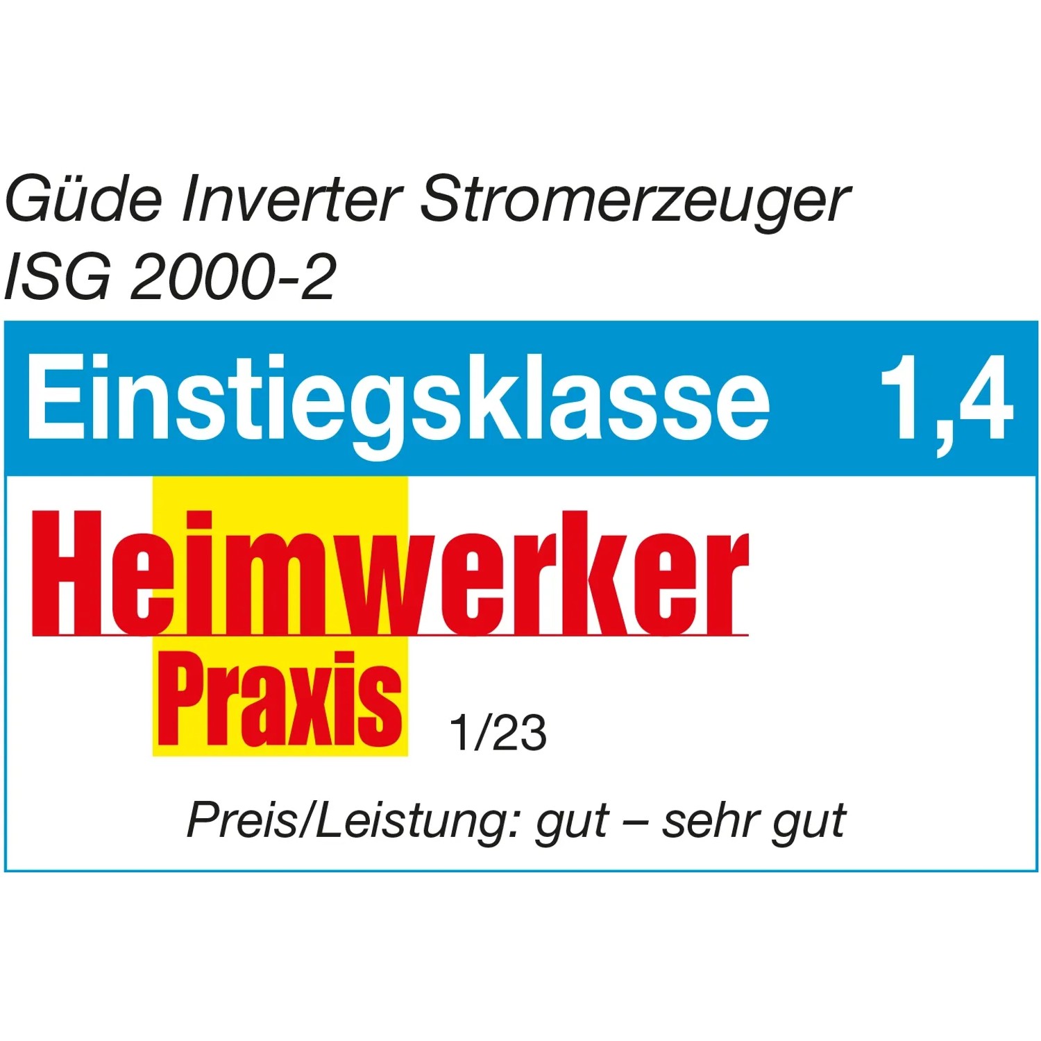 Abbildung des Güde Inverter Stromerzeuger ISG 2000-2 mit Textauszeichnungen.