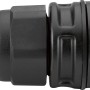 Detailaufnahme des Easy Connectors für den schwarzen LED Außenstrahler mit Bewegungssensor.