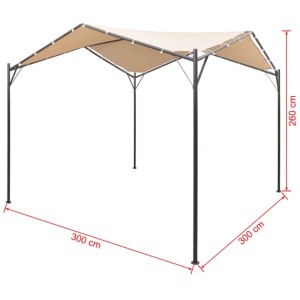 Beiges Partyzelt/Pavillon 3x3 m von vidaXL mit Stahlrahmen. Ideal für Gartenpartys und als Sonnenschutz.