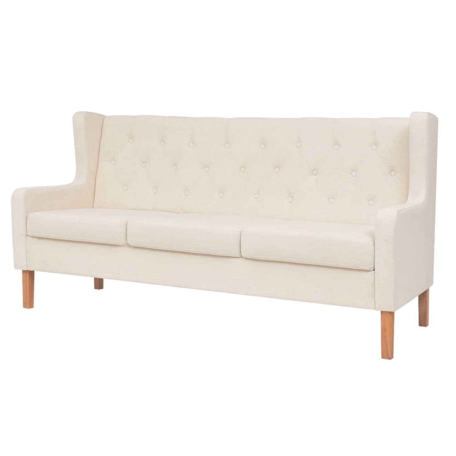 vidaXL Sofa Sofa-Set 3-tlg Stoff Cremeweiß günstig online kaufen