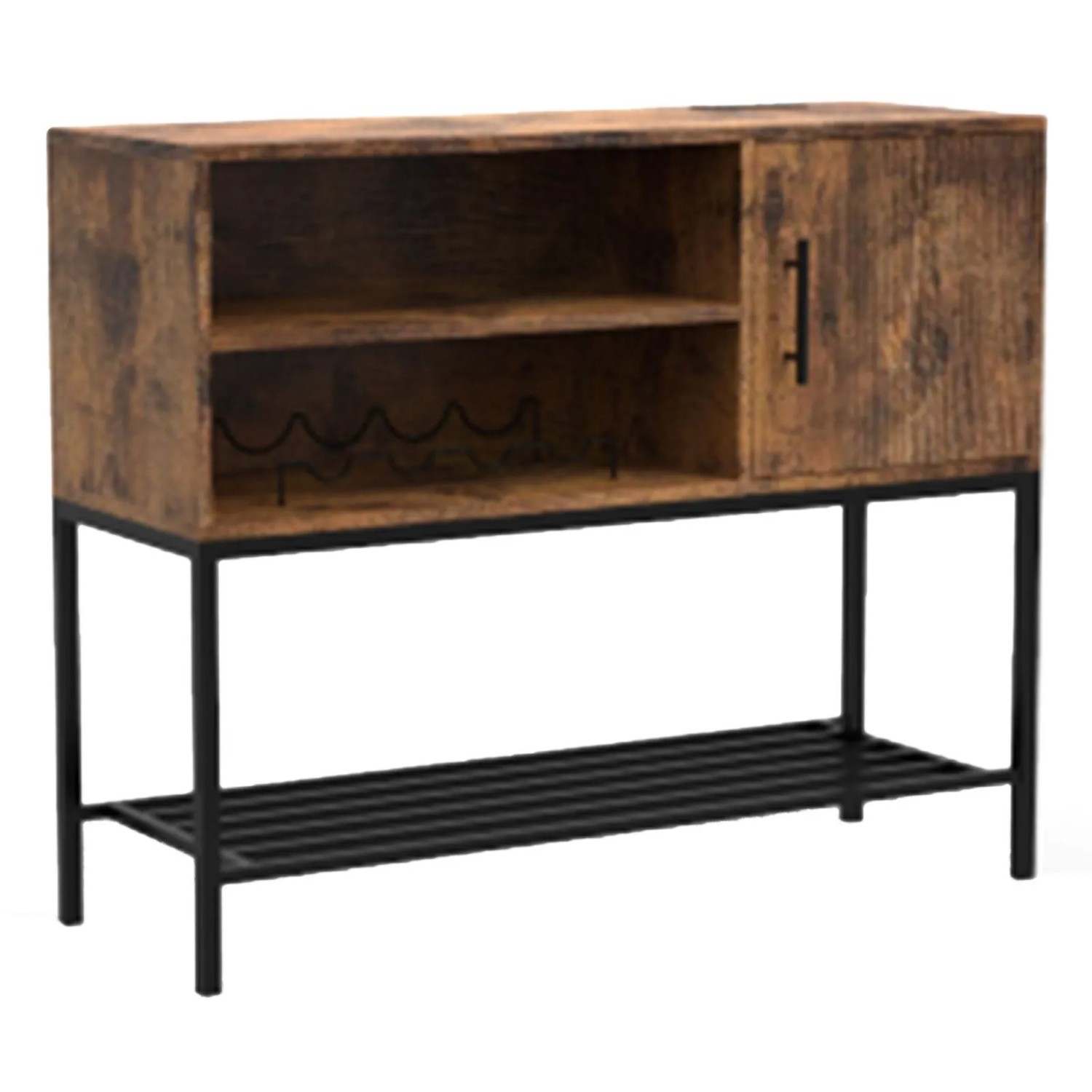 Costway Sideboard Braun 35 x 100 x 83 cm Weinregal Metallablage günstig online kaufen