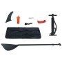 Zubehör für vidaXL Stand Up Paddle Board: Paddel, Pumpe, Finne, Reparaturset und Tragetasche.