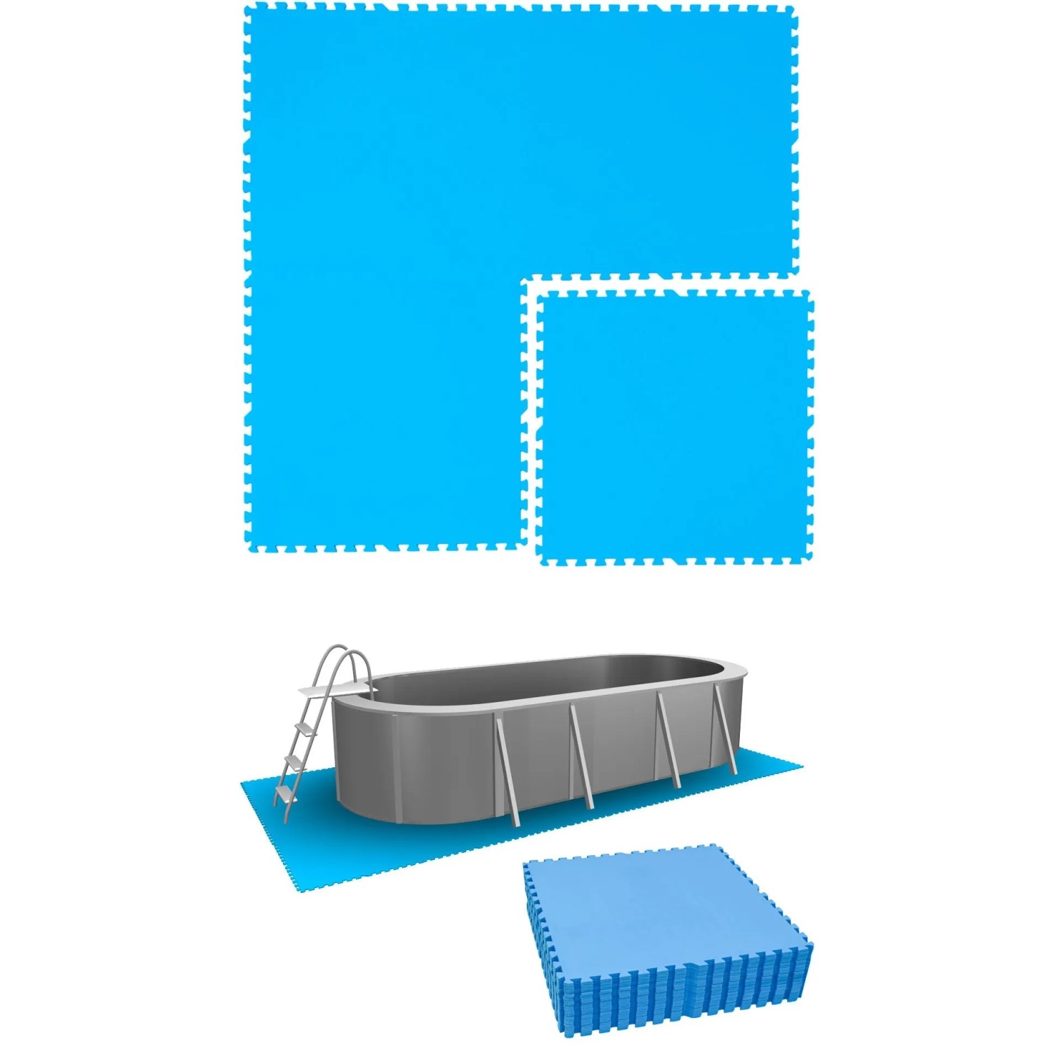 eyepower Poolunterlage 81 x 81 cm 20er Set Blau