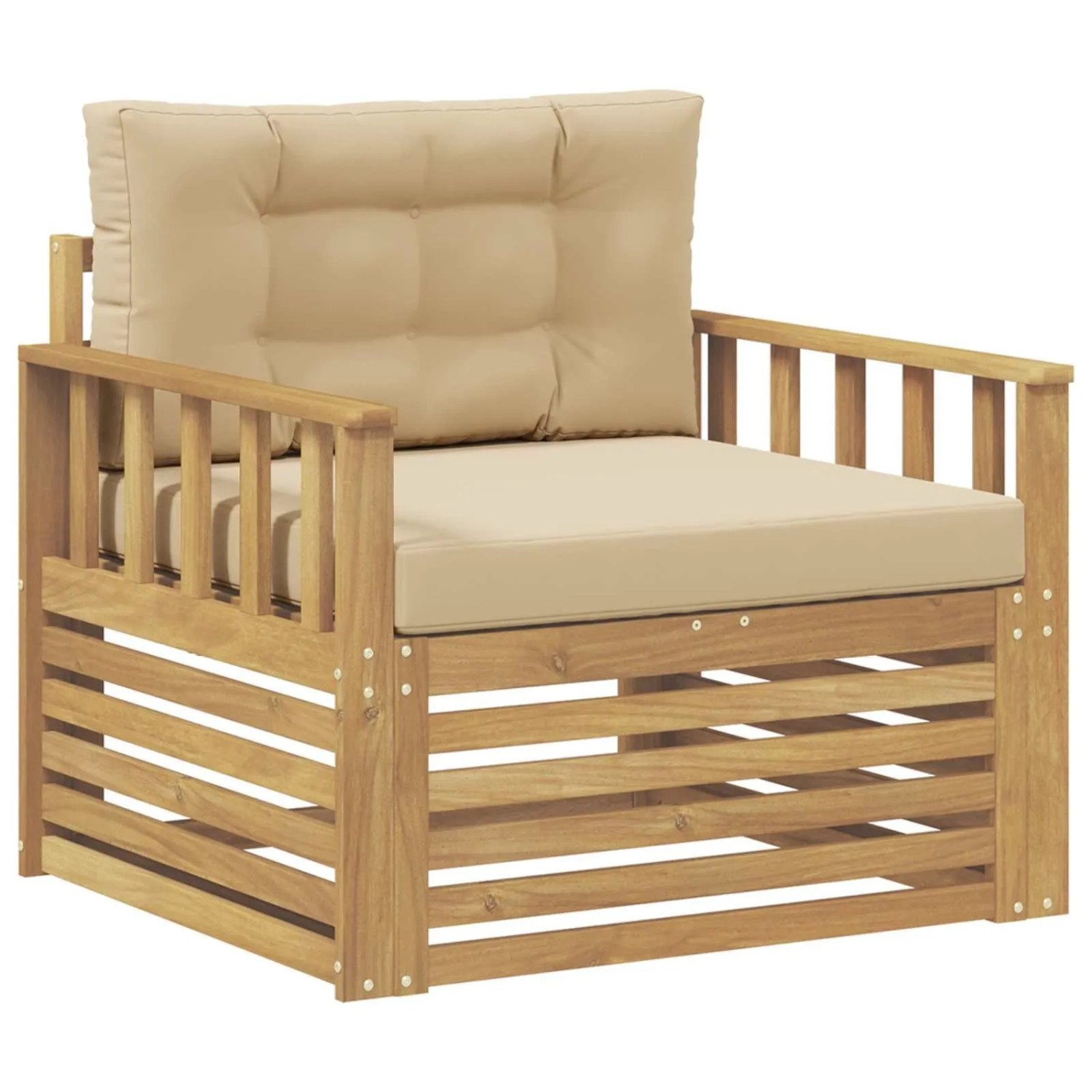 vidaXL Outdoor-Sofa Polyester Weiß und Beige 3439130