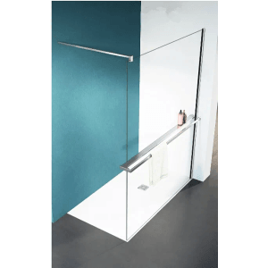 Duschparadies 140 x 13 x 3cm Duschregal Handtuchhalter Für Walk-in Duschwand Duschtrennwand Duschabtrennung Hochglanz Verchromt Badezimmer DIY