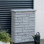 Arves Regentonne Maurano 300 l in Granit-Optik mit Wasserhahn und Gießkanne.