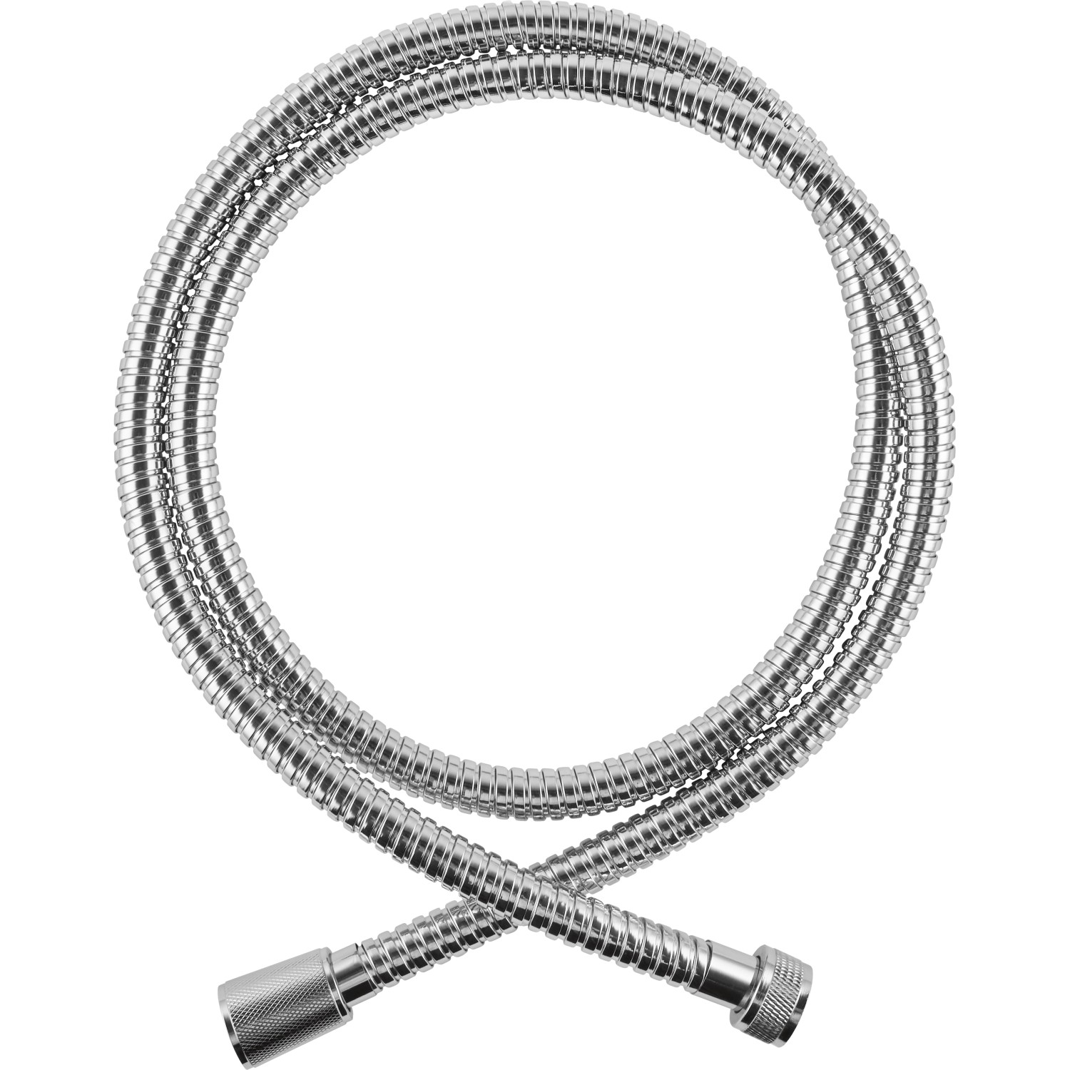 Flexibler Brauseschlauch aus verchromtem Edelstahl für baliv Duschbrause-Set.