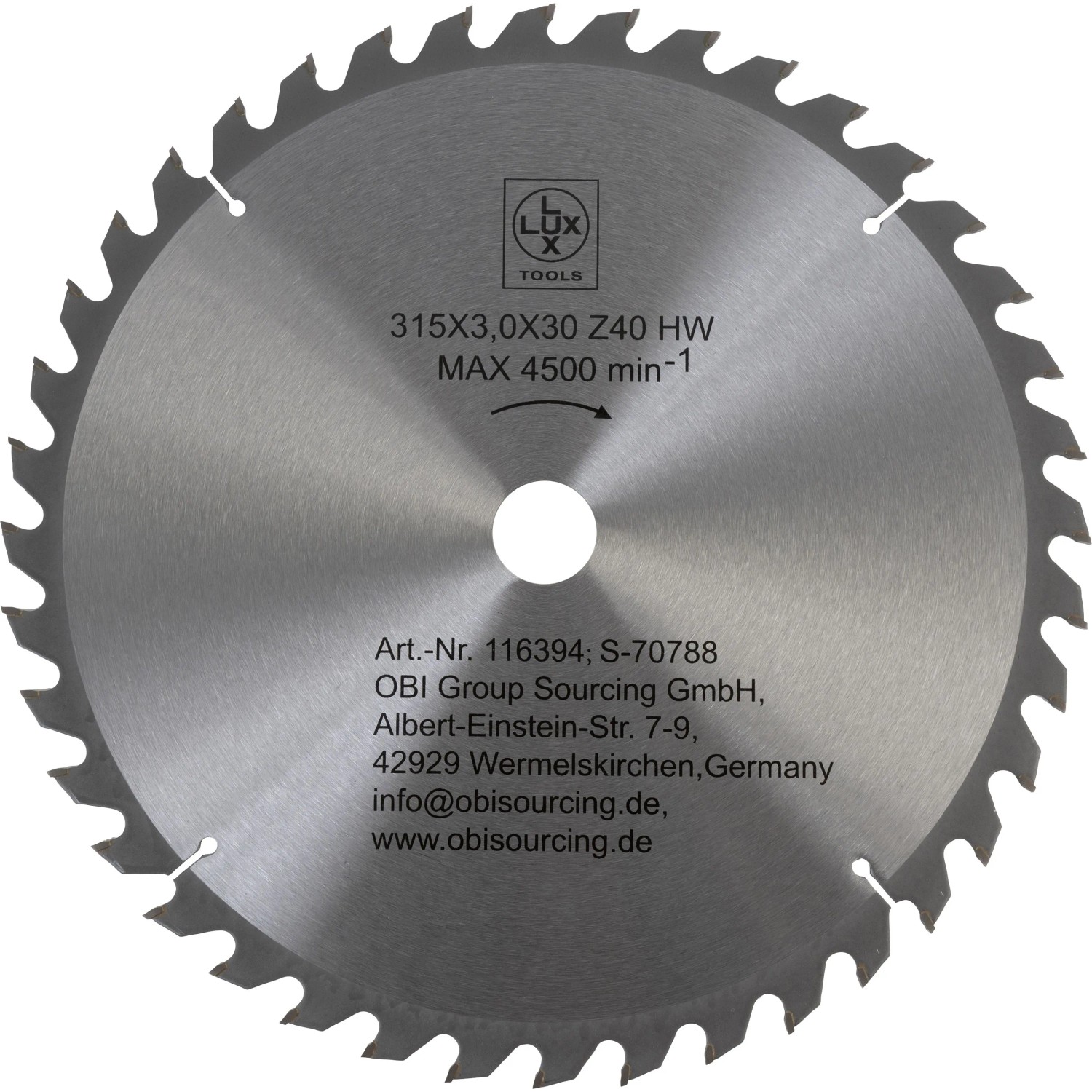 LUX-TOOLS HM Kreissägeblatt Ø 315 mm