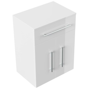 Posseik Badmöbel Levana Gr. XL, weiß hochglanz, mit Schublade und zwei Türen.