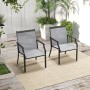Costway 2er Set Gartenstühle Terrassenstühle Breite Sitzfläche Grau_6