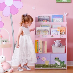 Teamson Kids Kinder Bücherregal 3-stufig Holz Schublade Mehrfarben