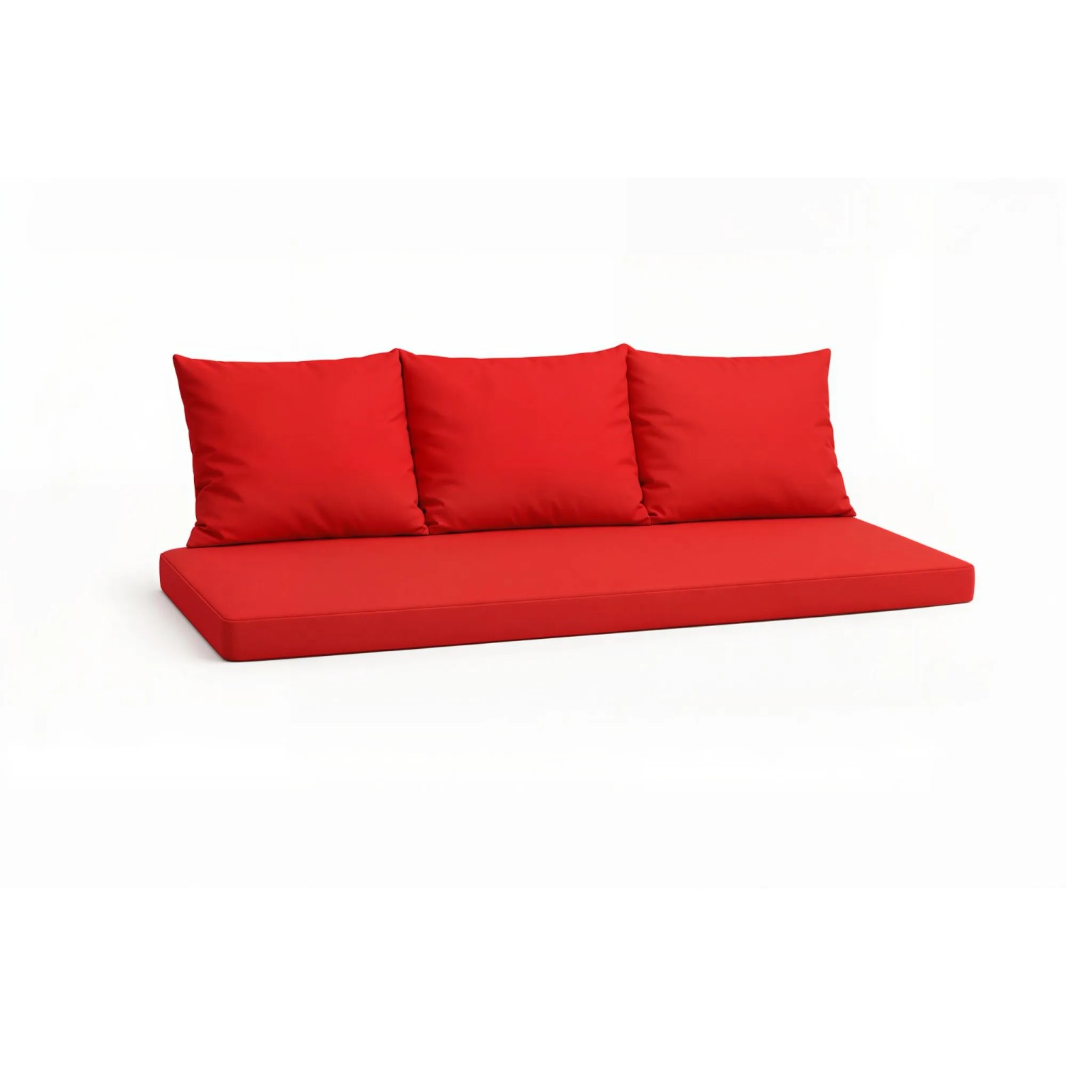 Setgarden  Mix Bench Kissen Outdoor Kissen Bankauflage 150x50+2x50x56cm Kissen Für 3-Sitzer Bänke 1tlg Rot