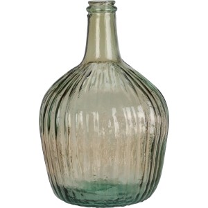 Elegante Glasvase in Champagner, 31 cm hoch, mit dekorativen Streifen. Ideal für Blumenarrangements.