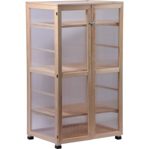 Dobar Anzuchtschrank Dome, großes Indoor Gewächshaus aus FSC®-zertifiziertem Holz mit Regalböden.