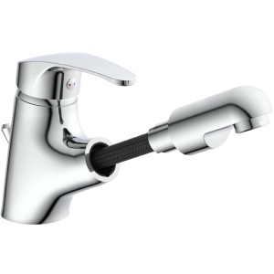 Eisl Waschtischarmatur Vico Chrom mit Brause: Chromfarbene Armatur mit herausziehbarer Haarbrause.