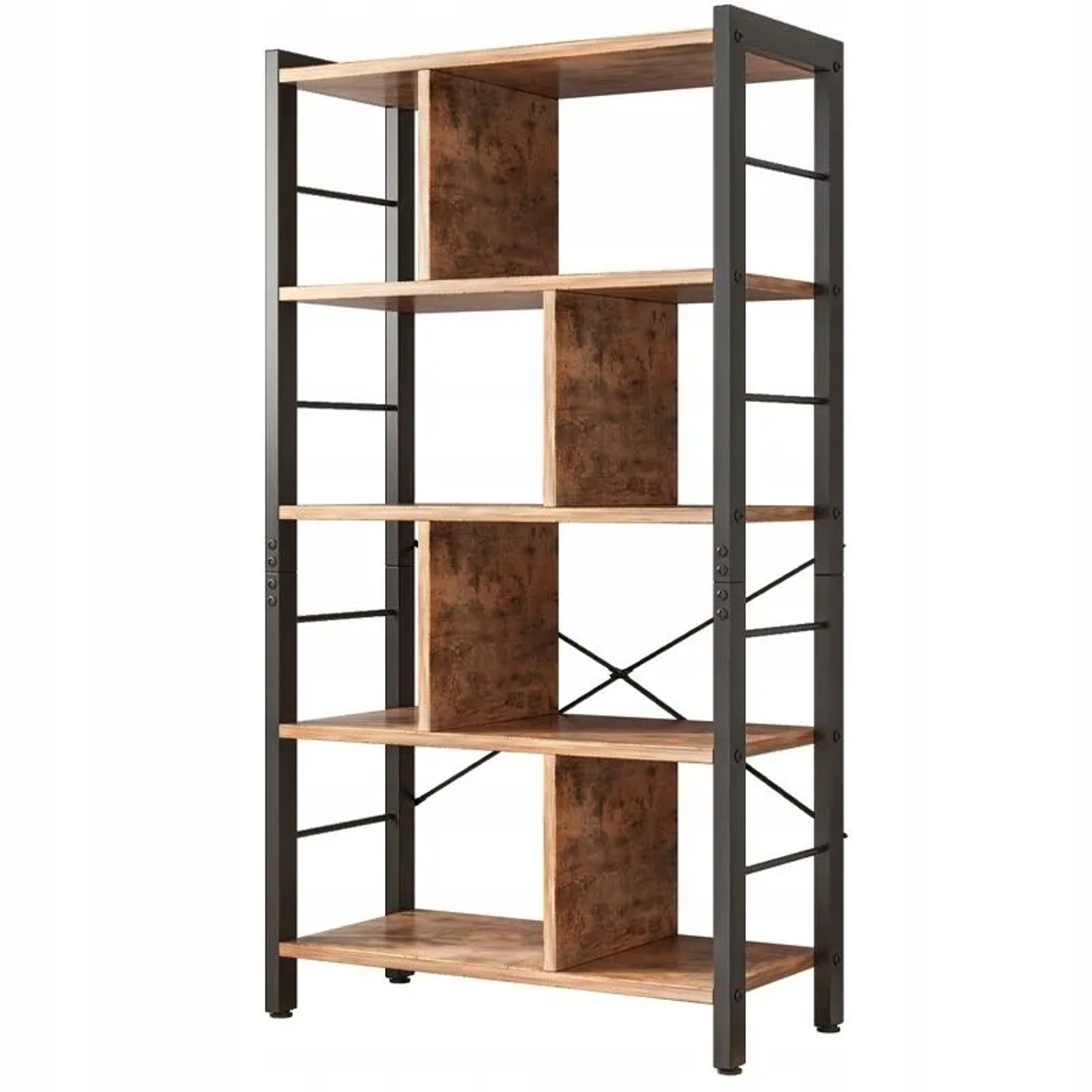 Rebiko Regal Bücherregal Blumenregal Rustikal Braun Loft 154,5 Cm