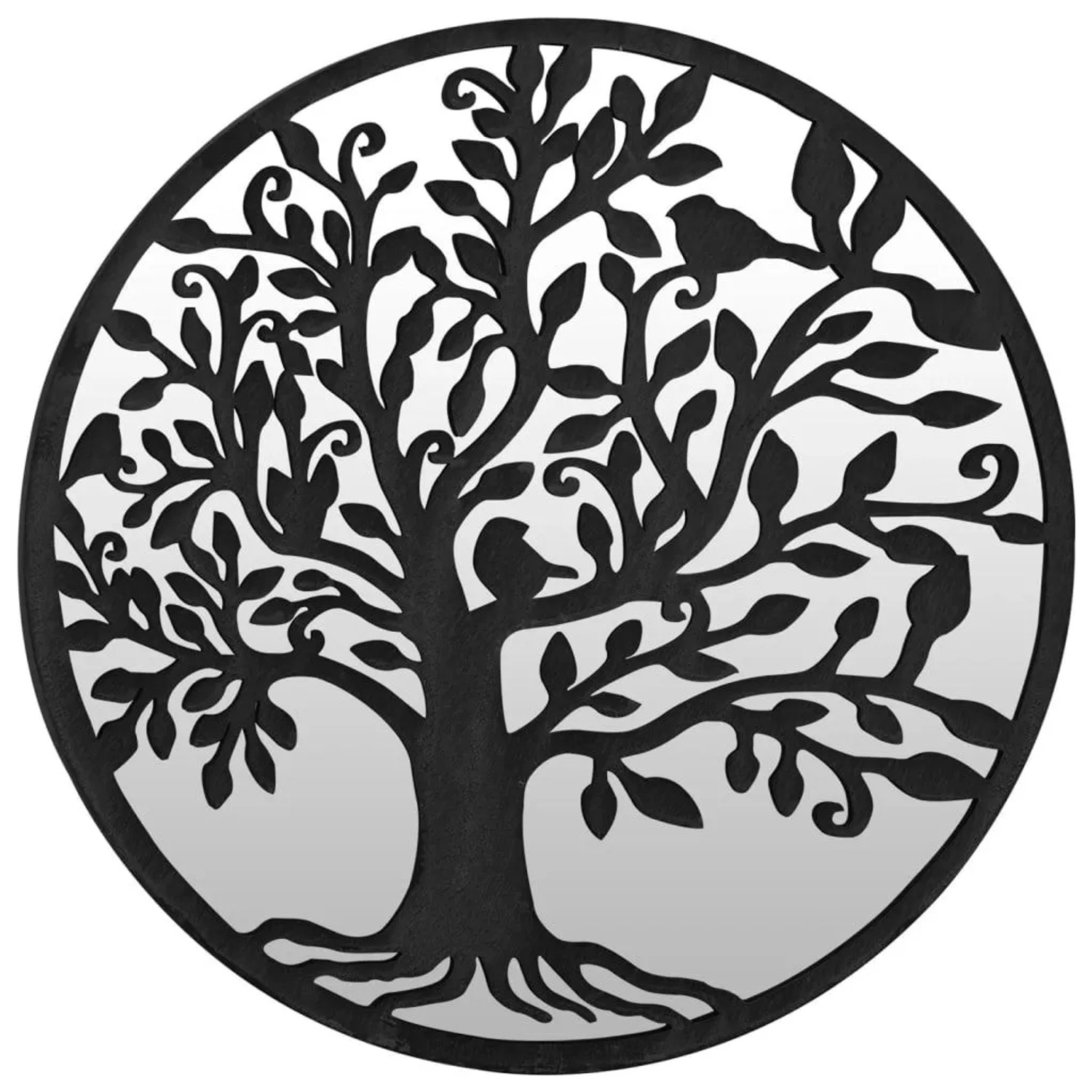 vidaXL Spiegel Schwarz 40x2,5 cm Eisen Rund für den Innenbereich 3093540