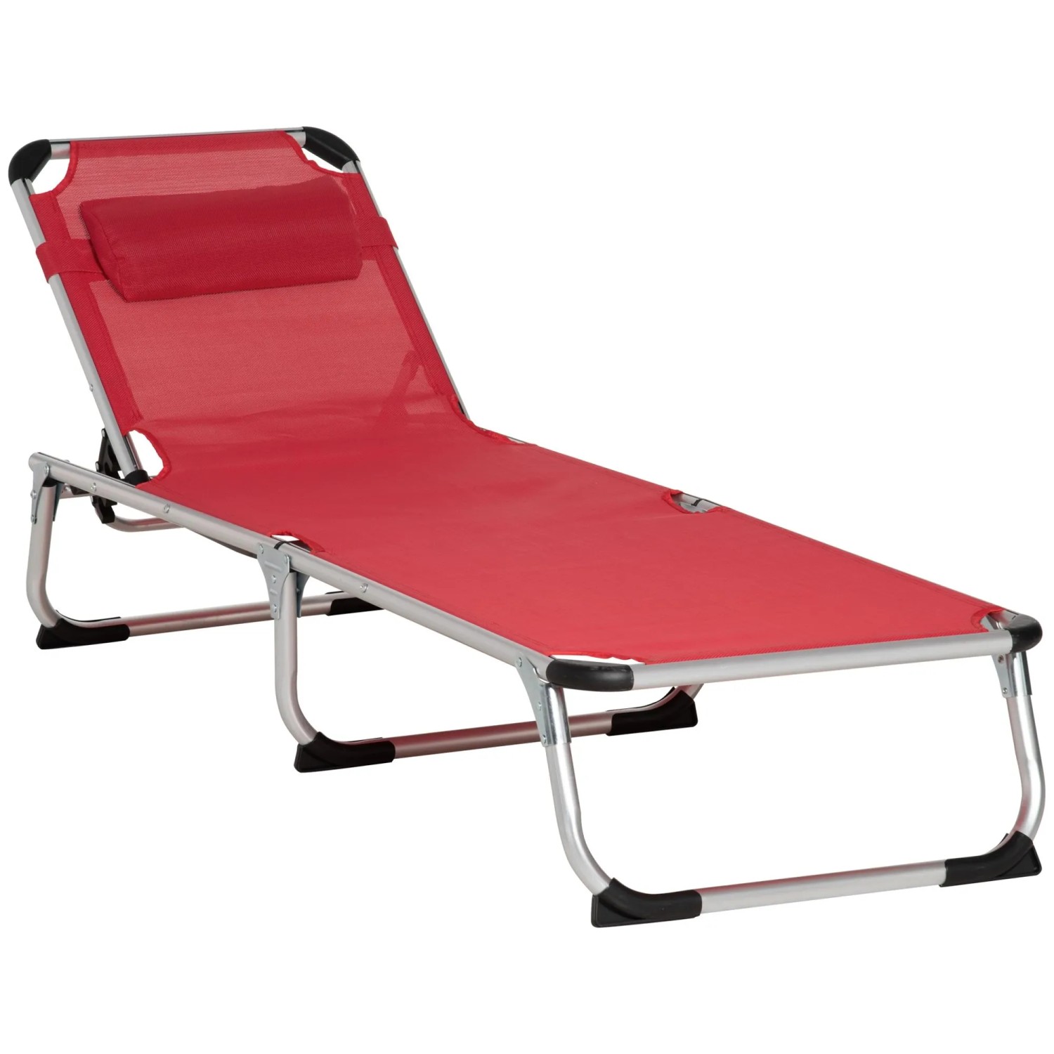 Furnicato Klappbare Balkonliege Rot Aluminium 165l X 60b X 76h Cm
