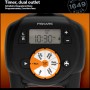 Fiskars Zeitschaltuhr mit 2 Ausgängen, schwarz-orange, für Sprinkler-Systeme.