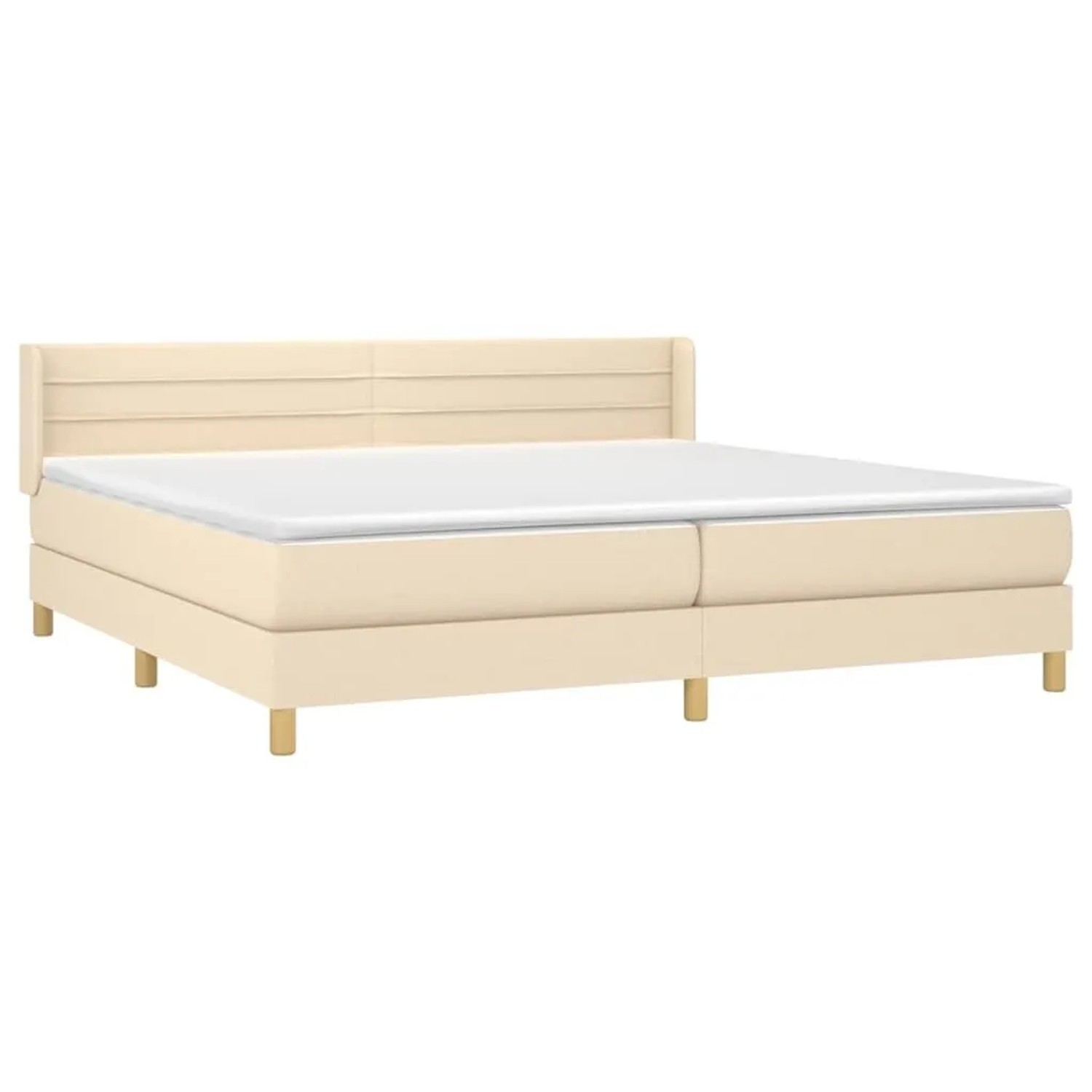 vidaXL Boxspringbett mit Matratze Creme 200x200 cm Stoff 3130382 günstig online kaufen