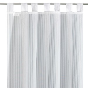 Weiße, halbtransparente Gardine Lisa mit Schlaufenaufhängung, 135x245 cm. Ideal als Fensterdekoration.