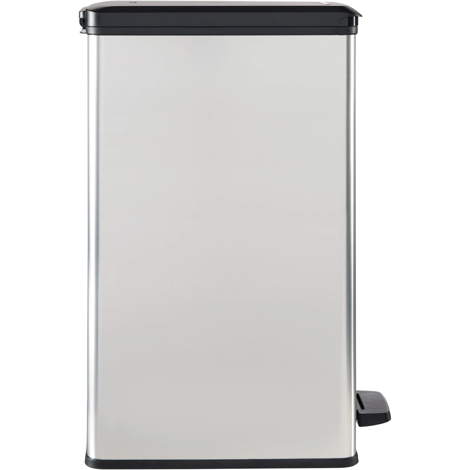 Curver Deco Slim Mülleimer, 40 l, mit Pedal, Silber metallic.