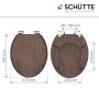 Schütte WC-Sitz Dark Wood mit Absenkautomatik, Holzkern, Standardgröße, passend für handelsübliche WCs.