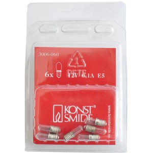 Konstsmide Ersatzbirnen, 12V, 6er-Pack, klar, warmweiß für Innen-Lichterketten.