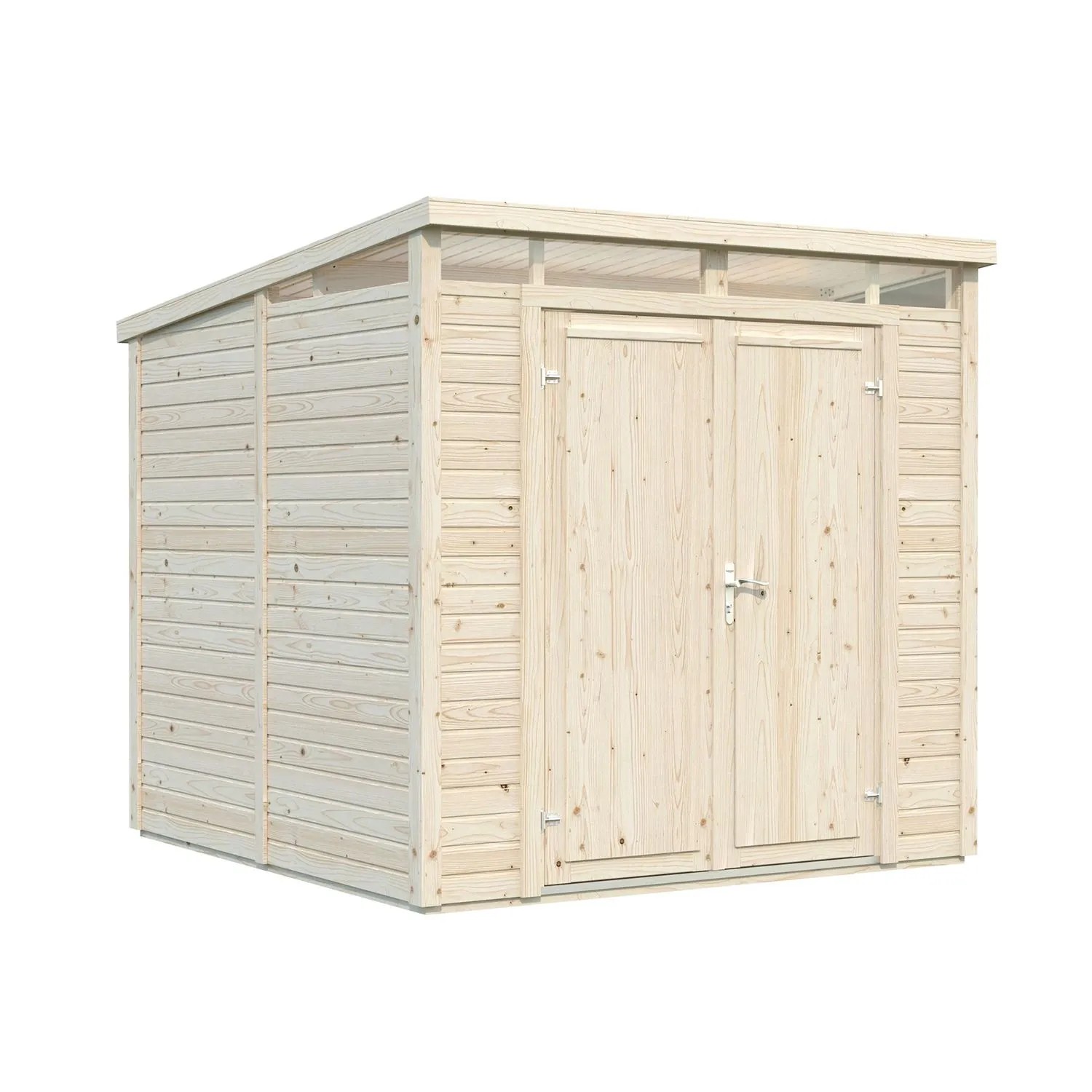 Palmako Holz-Gartenhaus Elias Pultdach Tauchgrundiert 221 cm x 228 cm 4,9 m²
