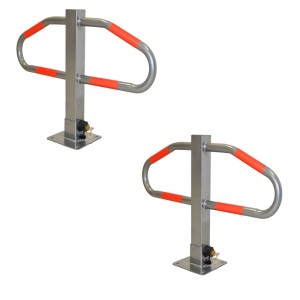 2er Set TRUTZHOLM Parkplatzsperren, klappbar, abschließbar, mit Reflektoren.