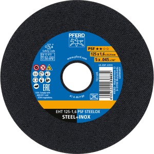 Pferd Trennscheibe Steelox, 125x1,6mm für Winkelschleifer, Stahl & Edelstahl