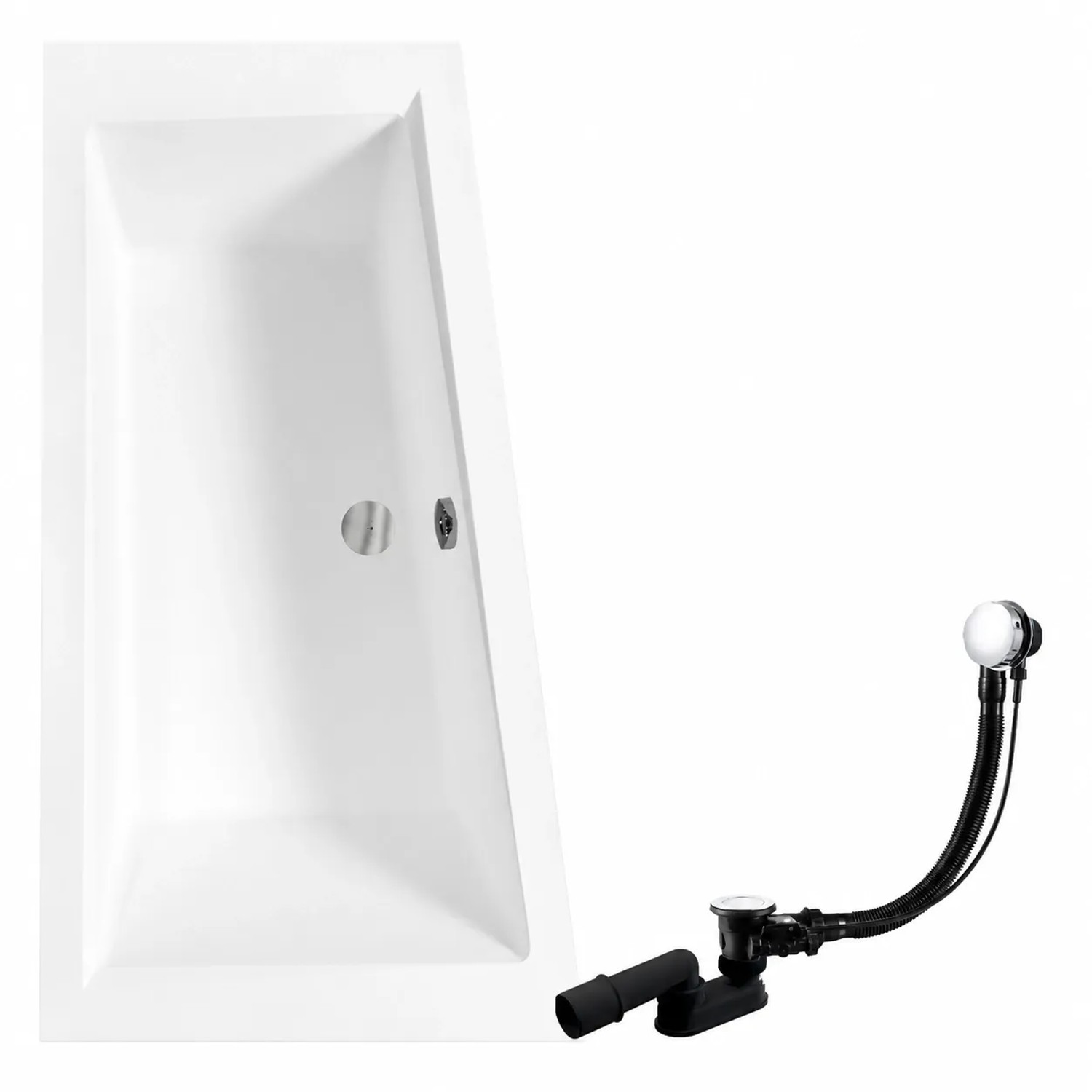 KOLMAN Badewanne Eckwanne 150 x 85 Cm Links Mit 2 2 Kopfstützen KODI Inkl. Ablauf Und Füße