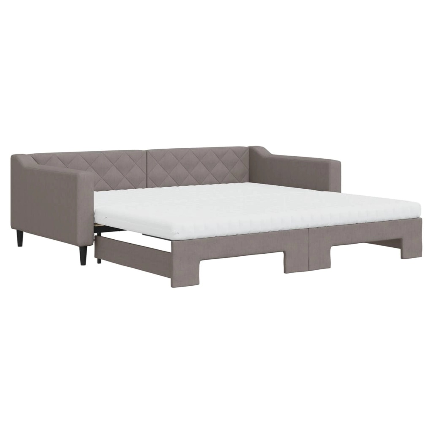 vidaXL Gästebett Gästebett Tagesbett Ausziehbar mit Matratzen Taupe 100x200 günstig online kaufen