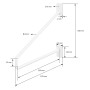 ML-Design Regalhalterung 220mm, weiß, Stahl, Haarnadel-Design, Regalwinkel mit Maßangaben.