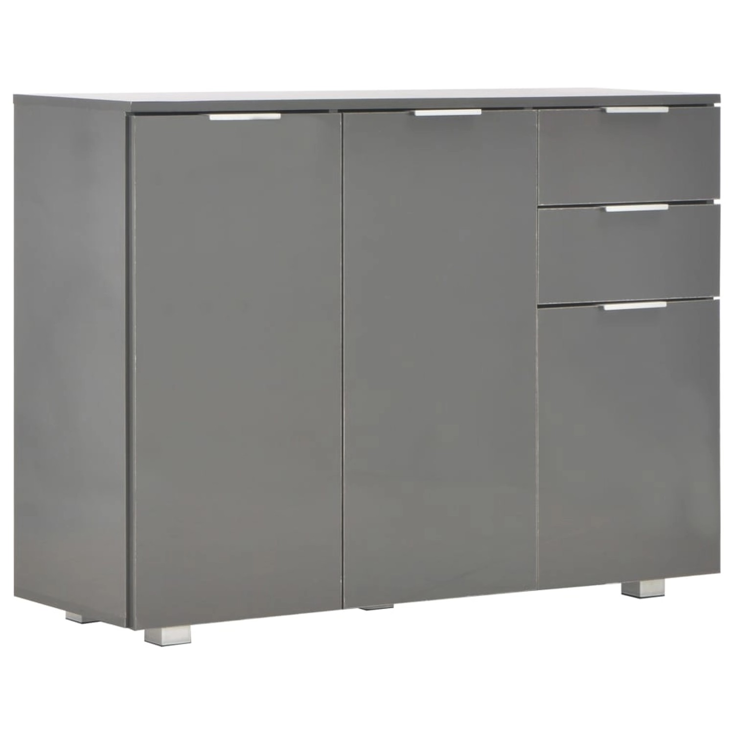 vidaXL Sideboard Hochglanz-Grau 107x35x80,5 cm 283720