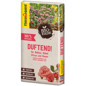 Floragard Bio-Rosenerde für Balkon & Kübel, 40L Sack. Torffrei, natürlich und nachhaltig.